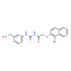 2-[(1-bromo-2-naphthyl)oxy]-N-({[3-(hydroxymethyl)phenyl]amino}carbonothioyl)acetamide structure