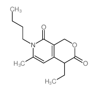 3-butyl-7-ethyl-4-methyl-9-oxa-3-azabicyclo[4.4.0]deca-4,11-diene-2,8-dione结构式