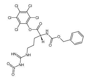 N5-[Imino(nitroamino)methyl]-N2-[(benzyloxy)carbonyl]-L-ornithine 2,3,4,5,6-pentachlorophenyl ester结构式