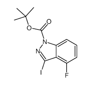 tert-butyl 4-fluoro-3-iodoindazole-1-carboxylate结构式