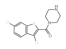1-[(3,6-DICHLORO-1-BENZOTHIEN-2-YL)CARBONYL]PIPERAZINE结构式