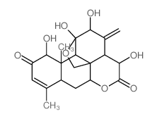 Picrasa-3,13(21)-diene-2,16-dione,11,20-epoxy-1,11,12,15-tetrahydroxy-, (1b,11b,12a,15b)- (9CI) picture