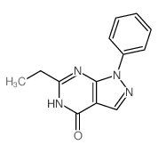 1H-Pyrazolo[3,4-d]pyrimidin-4-ol, 6-ethyl-1-phenyl-结构式