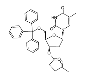 O3'-(4-oxo-pentanoyl)-O5'-trityl-thymidine结构式