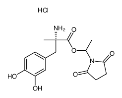 α-succinimidoethyl L-3-(3,4-dihydroxyphenyl)-2-methylalaninate hydrochloride Structure