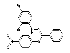 N'-(2,4-dibromo-phenyl)-thiobenzohydrazonic acid 4-nitro-phenyl ester结构式