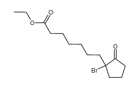 2-bromo-2-(6-ethoxycarbonylhexyl)cyclopentan-1-one Structure