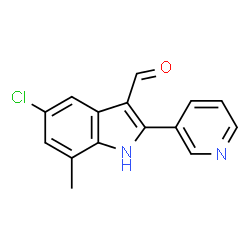 1H-Indole-3-carboxaldehyde,5-chloro-7-methyl-2-(3-pyridinyl)-(9CI)结构式