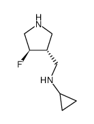 3-Pyrrolidinemethanamine,N-cyclopropyl-4-fluoro-,(3R,4R)-(9CI) Structure