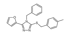 4H-1,2,4-Triazole,3-(2-furanyl)-5-[[(4-methylphenyl)methyl]thio]-4-(phenylmethyl)-(9CI)结构式