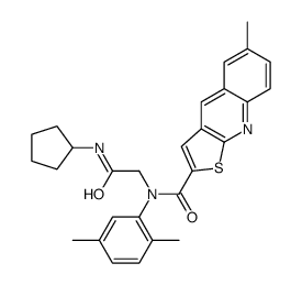 (9CI)-N-[2-(环戊基氨基)-2-氧代乙基]-N-(2,5-二甲基苯基)-6-甲基-噻吩并[2,3-b]喹啉-2-羧酰胺结构式