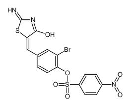 [4-[(Z)-(2-amino-4-oxo-1,3-thiazol-5-ylidene)methyl]-2-bromophenyl] 4-nitrobenzenesulfonate Structure