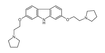 2,7-bis(2-pyrrolidin-1-ylethoxy)-9H-carbazole结构式