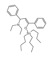 N,N-diethyl-1,3-diphenyl-3-((tributylstannyl)oxy)prop-2-en-1-amine Structure