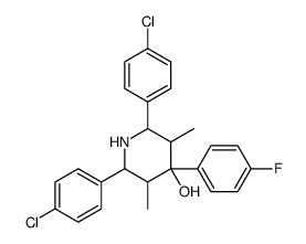 2,6-bis(4-chlorophenyl)-4-(4-fluorophenyl)-3,5-dimethylpiperidin-4-ol Structure