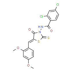 2,4-Dichloro-N-[(5Z)-5-(2,4-dimethoxybenzylidene)-4-oxo-2-thioxo-1,3-thiazolidin-3-yl]benzamide Structure