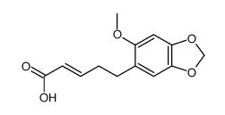 5-(6-methoxy-1,3-benzodioxol-5-yl)pent-2-enoic acid结构式