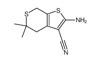 20amino-5,5-dimethyl-3-cyano-4,5-dihydro-7H-thieno<2,3-c>thiopyran Structure