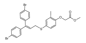 methyl {4-[3,3-bis-(4-bromo-phenyl)-allylsulfanyl]-2-methyl-phenoxy}-acetate结构式