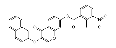 (3-naphthalen-2-yloxy-4-oxochromen-7-yl) 2-methyl-3-nitrobenzoate Structure