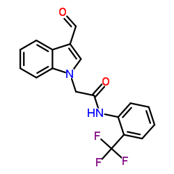 2-(3-FORMYL-INDOL-1-YL)-N-(2-TRIFLUOROMETHYL-PHENYL)-ACETAMIDE结构式