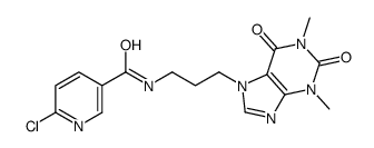 6-chloro-N-[3-(1,3-dimethyl-2,6-dioxopurin-7-yl)propyl]pyridine-3-carboxamide结构式