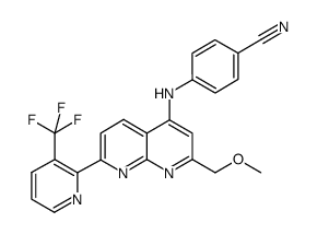 4-({2-(methoxymethyl)-7-[3-(trifluoromethyl)pyridin-2-yl]-1,8-naphthyridin-4-yl}amino)benzonitrile Structure