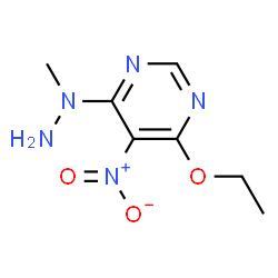 Pyrimidine, 4-ethoxy-6-(1-methylhydrazino)-5-nitro- (9CI) Structure