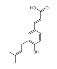 3-[4-hydroxy-3-(3-methylbut-2-enyl)phenyl]prop-2-enoic acid结构式