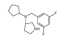 (3S)-N-cyclopentyl-N-[(3,5-difluorophenyl)methyl]pyrrolidin-3-amine结构式