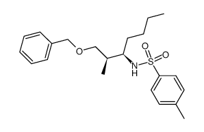 (2R,3R)-(+)-2-(benzyloxymethyl)-N-tosylheptan-3-amine结构式