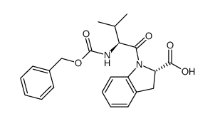 1-(2-benzyloxycarbonylamino-3-methyl-butyryl)-2,3-dihydro-1H-indole-2-carboxylic acid结构式