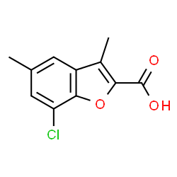 7-CHLORO-3,5-DIMETHYL-2-BENZOFURANCARBOXYLIC ACID结构式