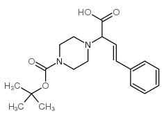 反式-2-(4-Boc-哌嗪基)-4-苯基-3-丁烯酸结构式
