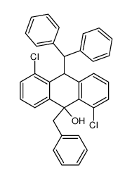 10-benzhydryl-9-benzyl-1,5-dichloro-9,10-dihydro-[9]anthrol结构式