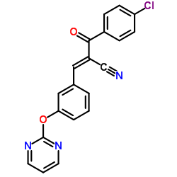 (E)-2-(4-CHLOROBENZOYL)-3-[3-(2-PYRIMIDINYLOXY)PHENYL]-2-PROPENENITRILE结构式