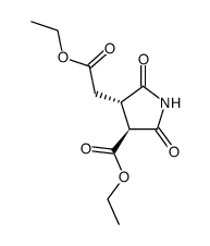 trans-3-carbethoxy-4-carbethoxymethylpyrrolidine-2,5-dione Structure