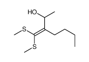 3-[bis(methylsulfanyl)methylidene]heptan-2-ol Structure
