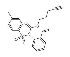 S-(4-pentynyl) N-(2-vinylphenyl)-N-[(4-methylphenyl)sulfonyl]carbamothioate结构式