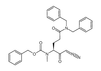 phenylmethyl {(1S)-4-[bis(phenylmethyl)amino]-1-(diazoacetyl)-4-oxobutyl}methylcarbamate Structure