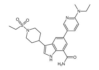 5-{6-[ethyl(methyl)amino]-3-pyridinyl}-3-[1-(ethylsulfonyl)-4-piperidinyl]-1H-indole-7-carboxamide Structure