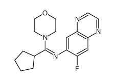 1-cyclopentyl-N-(7-fluoroquinoxalin-6-yl)-1-morpholin-4-ylmethanimine Structure