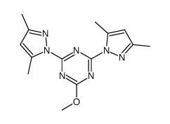 2,4-bis(3,5-dimethylpyrazol-1-yl)-6-methoxy-1,3,5-triazine Structure