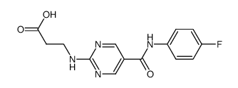 3-[5-(4-fluorophenylcarbamoyl)pyrimidin-2-ylamino]propionic acid Structure