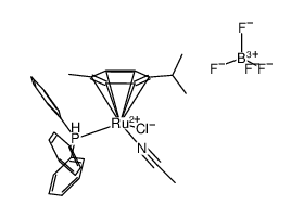 [Ru(η6-p-cymene)Cl(CH3CN)(PPh3)]BF4结构式