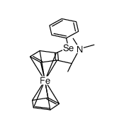 (S,R)-1-{1-(dimethylamino)ethyl}-2-(phenylseleno)ferrocene Structure