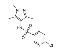 6-chloro-pyridine-3-sulfonic acid (1,3,5-trimethyl-1H-pyrazol-4-yl)amide结构式