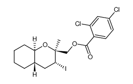 (1R*,3S*,4R*,6S*)-3-(((2,4-dichlorobenzyl)oxy)-methyl)-4-iodo-3-methyl-2-oxabicyclo<4.4.0>decane Structure