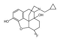 (4R,4aS,7R,7aR,12bS)-3-(cyclopropylmethyl)-7-fluoranyl-1,2,4,5,6,7,7a,13-octahydro-4,12-methanobenzofuro[3,2-e]isoquinoline-4a,9-diol结构式
