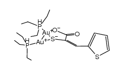 bis(triethylphosphine)digold(I) 3-(2-thienyl)-2-sulfanylpropenoate结构式